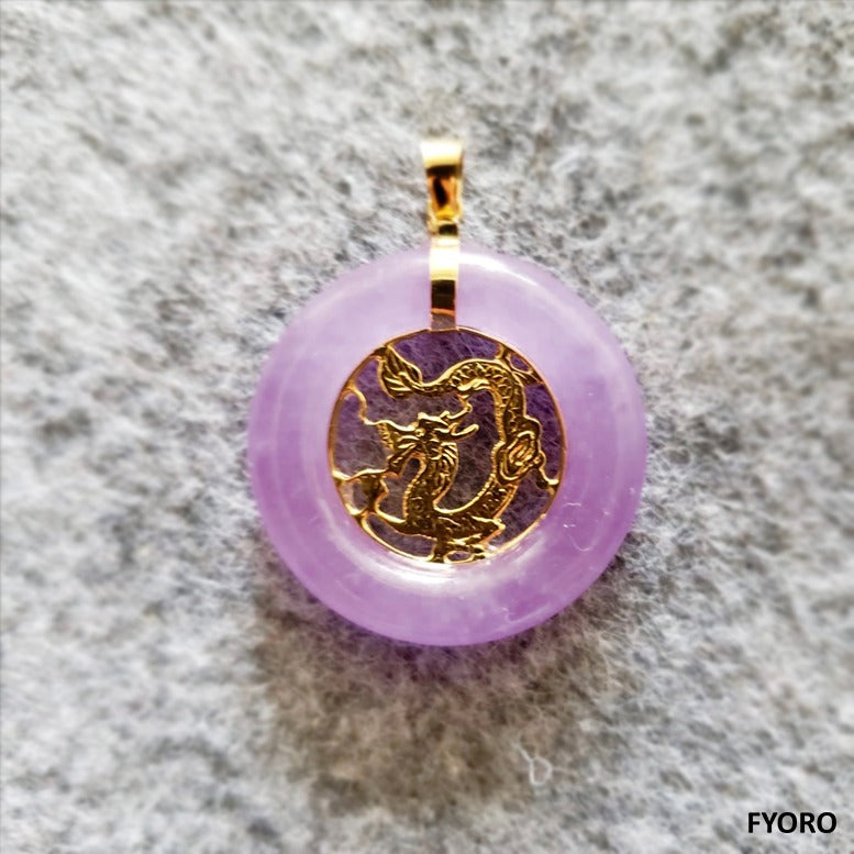 14k gold purple purchases jade pendant