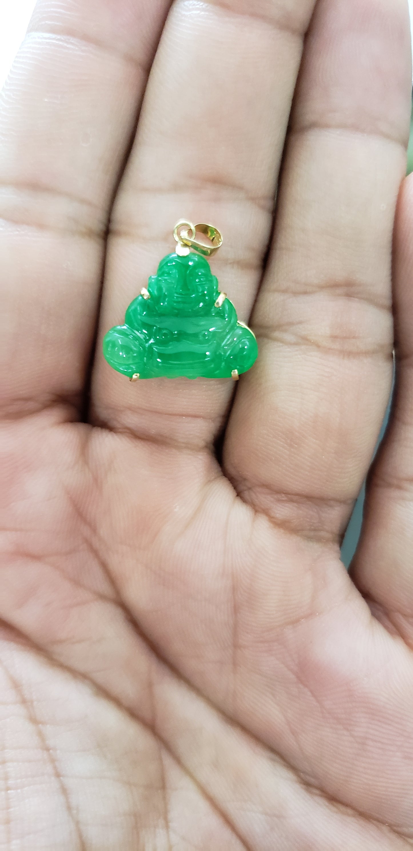 Guangdong Jade Buddha Pendant (with 18K Yellow Gold)