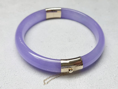 Viceroy's Circular Lavender Jade Bangle Bracelet (with 14K Yellow Gold)