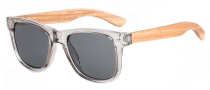 Tatsu FYORO Sunglasses (UV400 Polarized, Crystal Grey Frames and Zebrawood Temple)