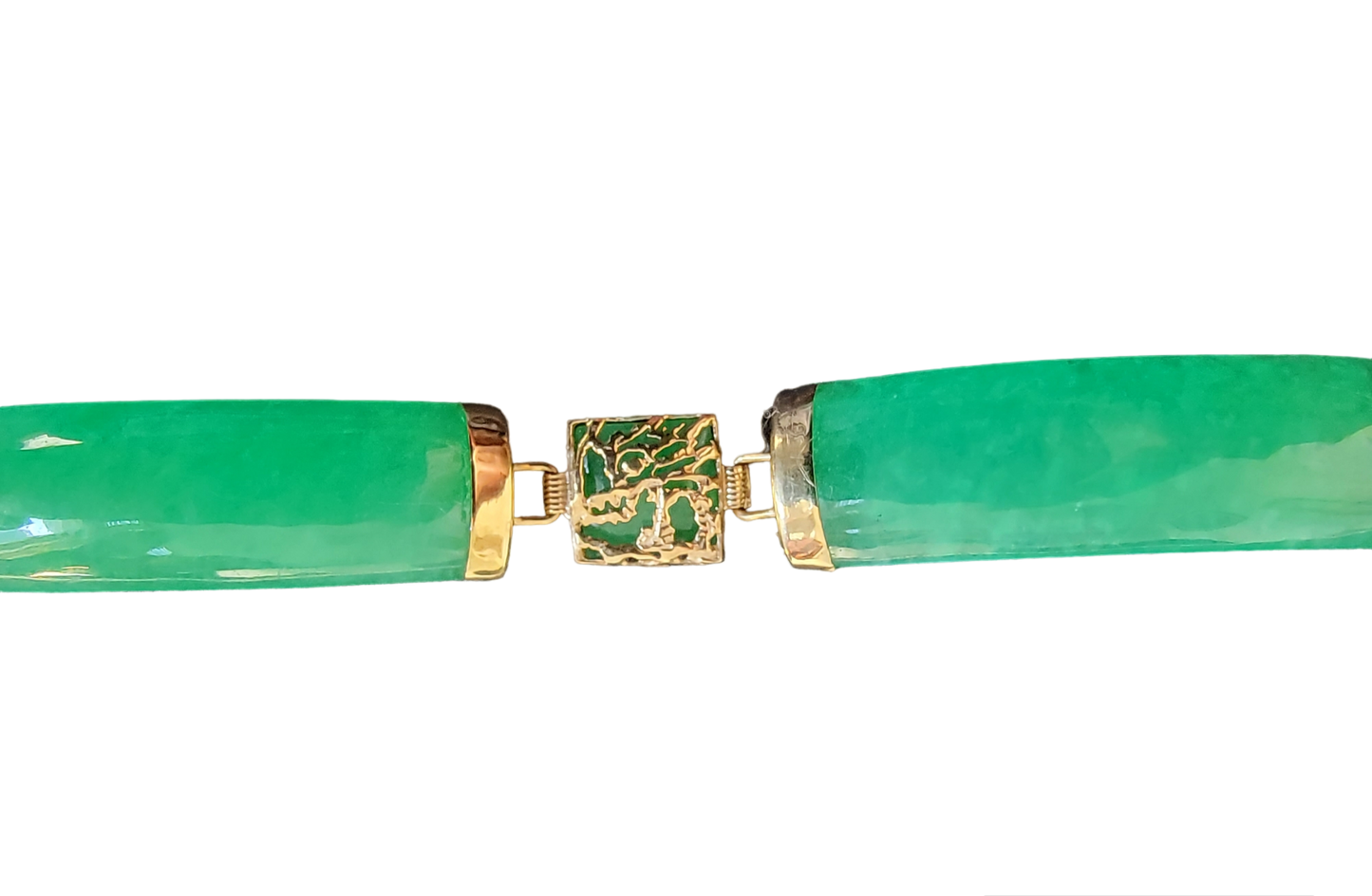 Quartet Link Jade Dragon Bracelet (with 14K Yellow Gold)