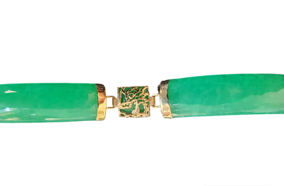 Quartet Link Jade Dragon Bracelet (with 14K Yellow Gold)