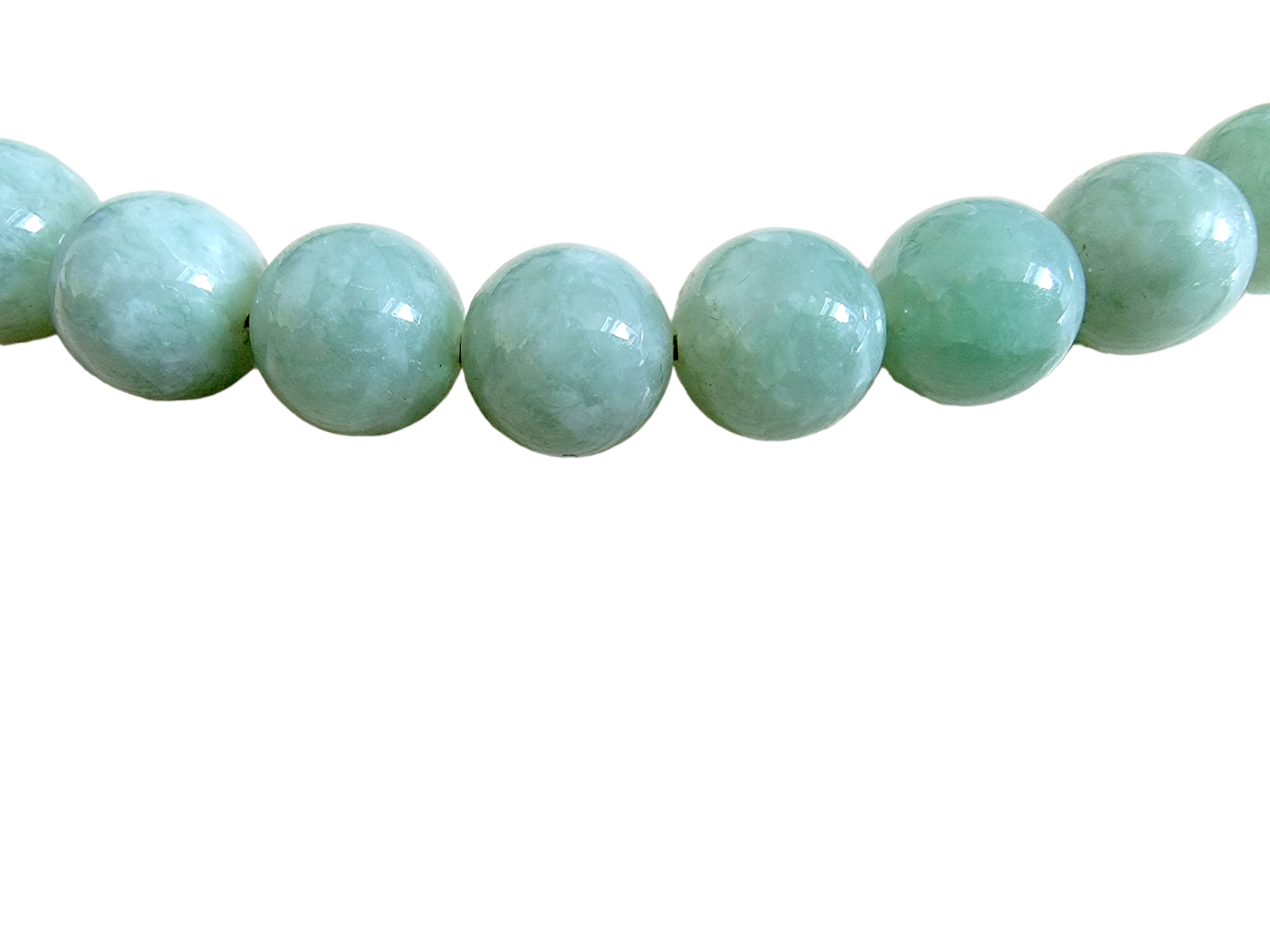 18 Imperial Green Quartz / Malaysia Jade 14mm Beads Necklace-D003023