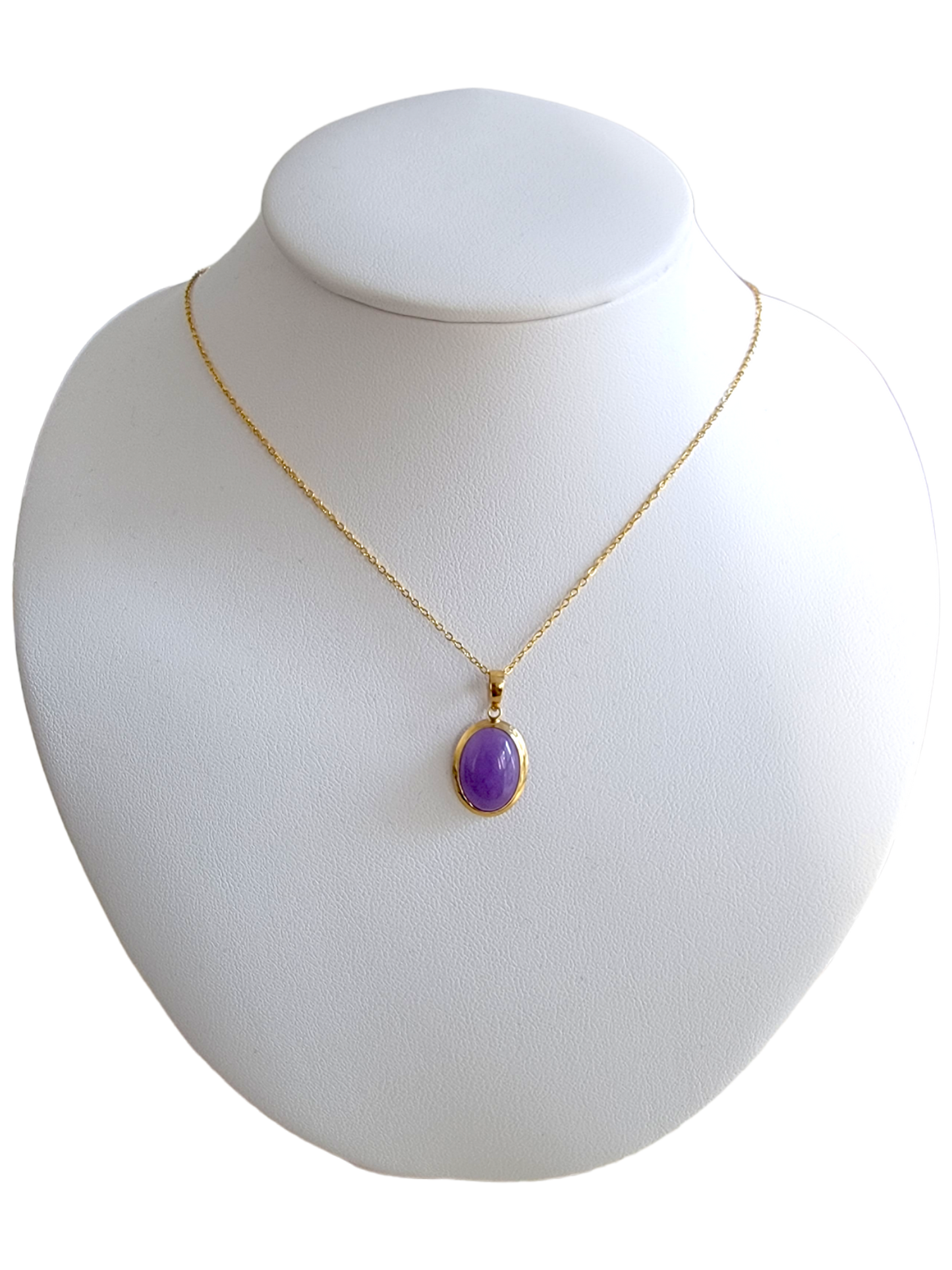 Qing Purple Jade Pendant (with 14K Yellow Gold)