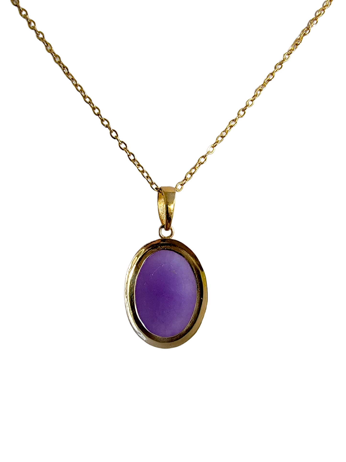 Qing Purple Jade Pendant (with 14K Yellow Gold)