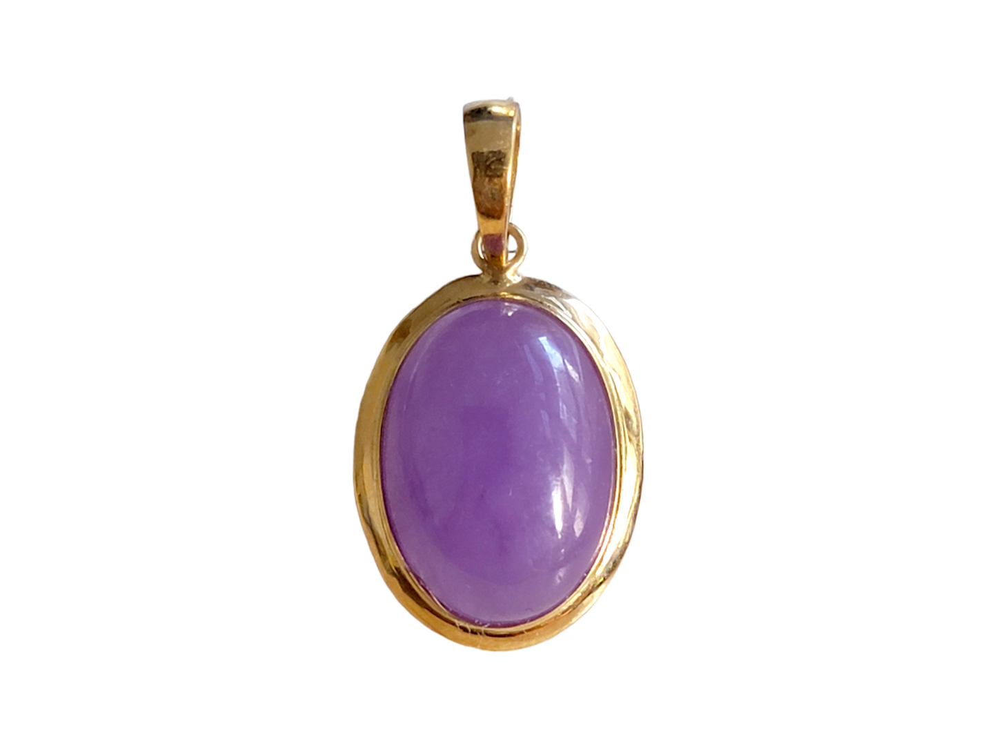 Qing Purple Jade Pendant (with 14K Yellow Gold)