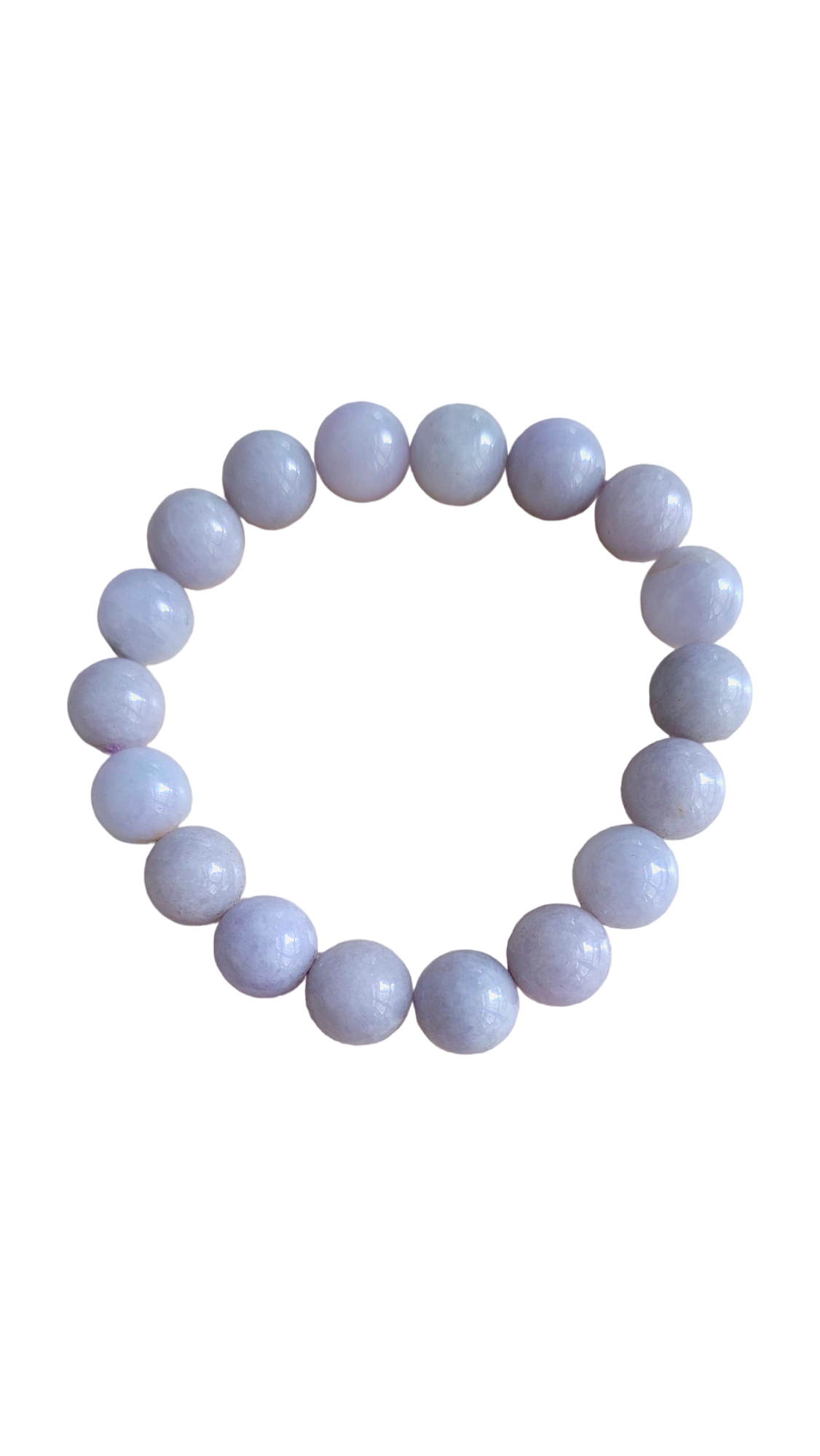 Imperial Lavender Burmese Jade Beaded Bracelet (10mm Each x 18 beads)