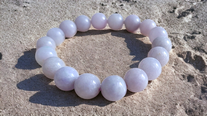 Imperial Lavender Burmese Jade Beaded Bracelet (10mm Each x 18 beads)