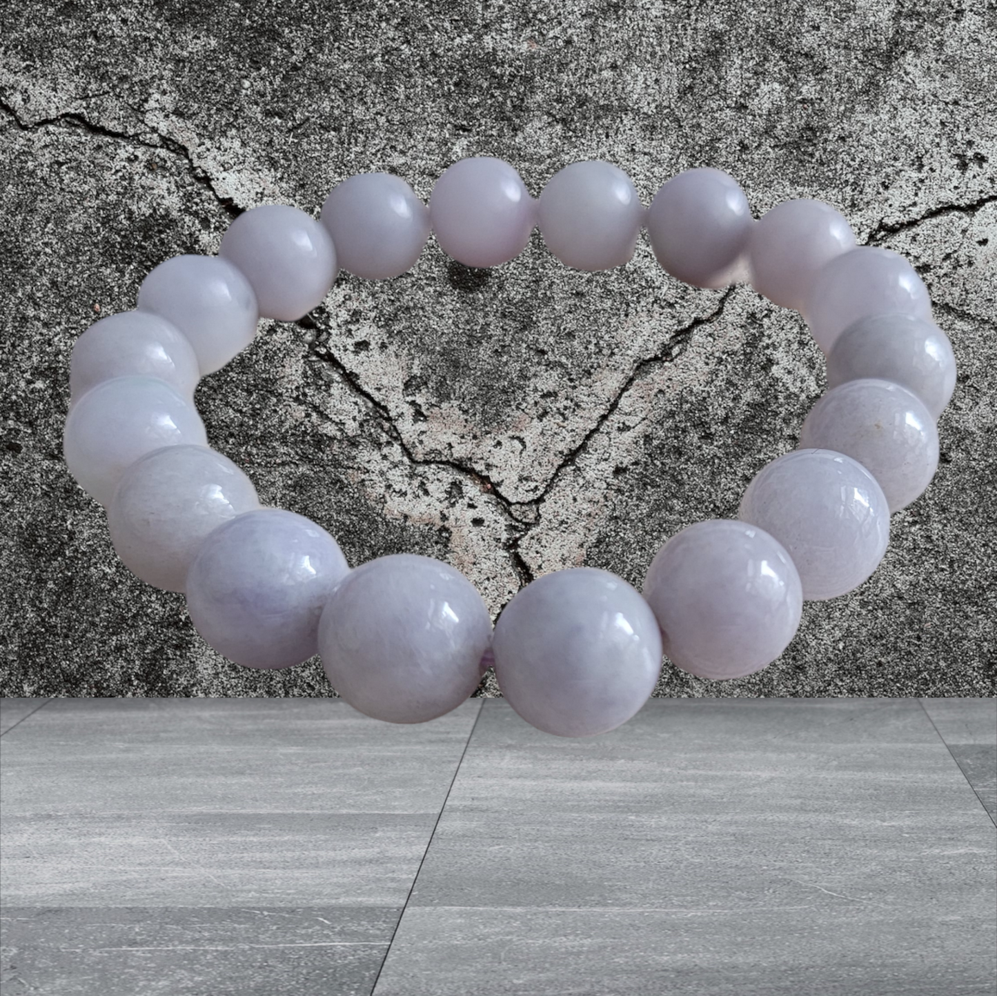 Imperial Lavender Burmese Jade Beaded Bracelet (10mm Each x 18 beads)