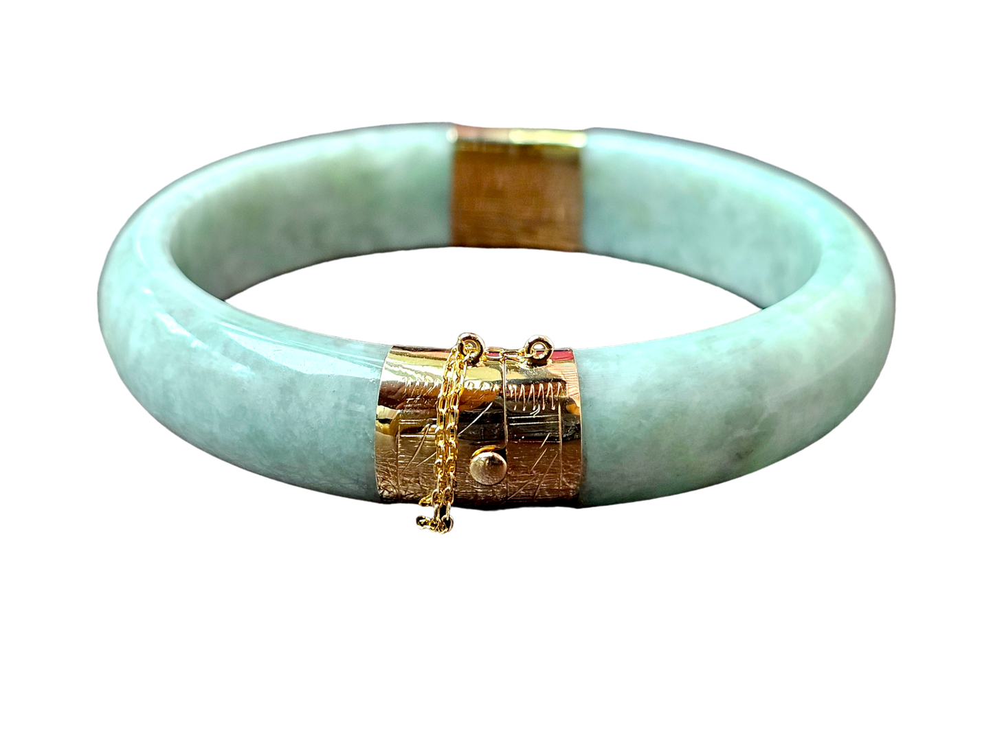 Viceroy's Circular Burmese Jade Bangle Bracelet (with 14K Gold)