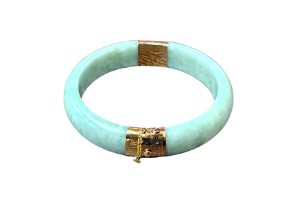 Viceroy's Circular Burmese Jade Bangle Bracelet (with 14K Gold)