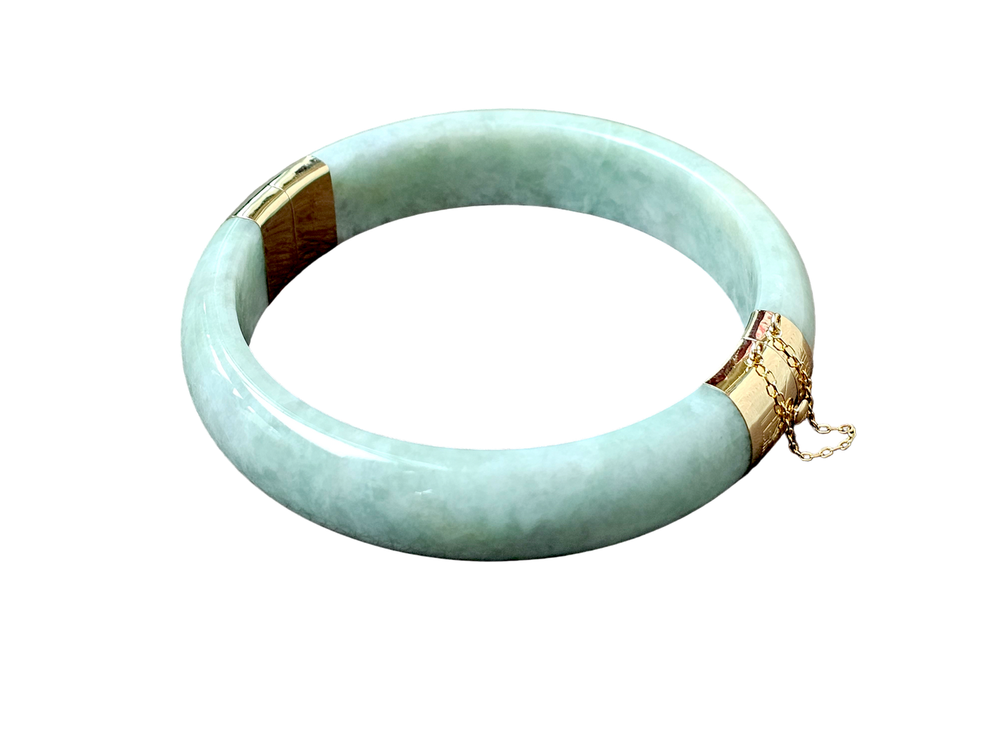 Viceroy's Circular Burmese Jade Bangle Bracelet (with 14K Gold)