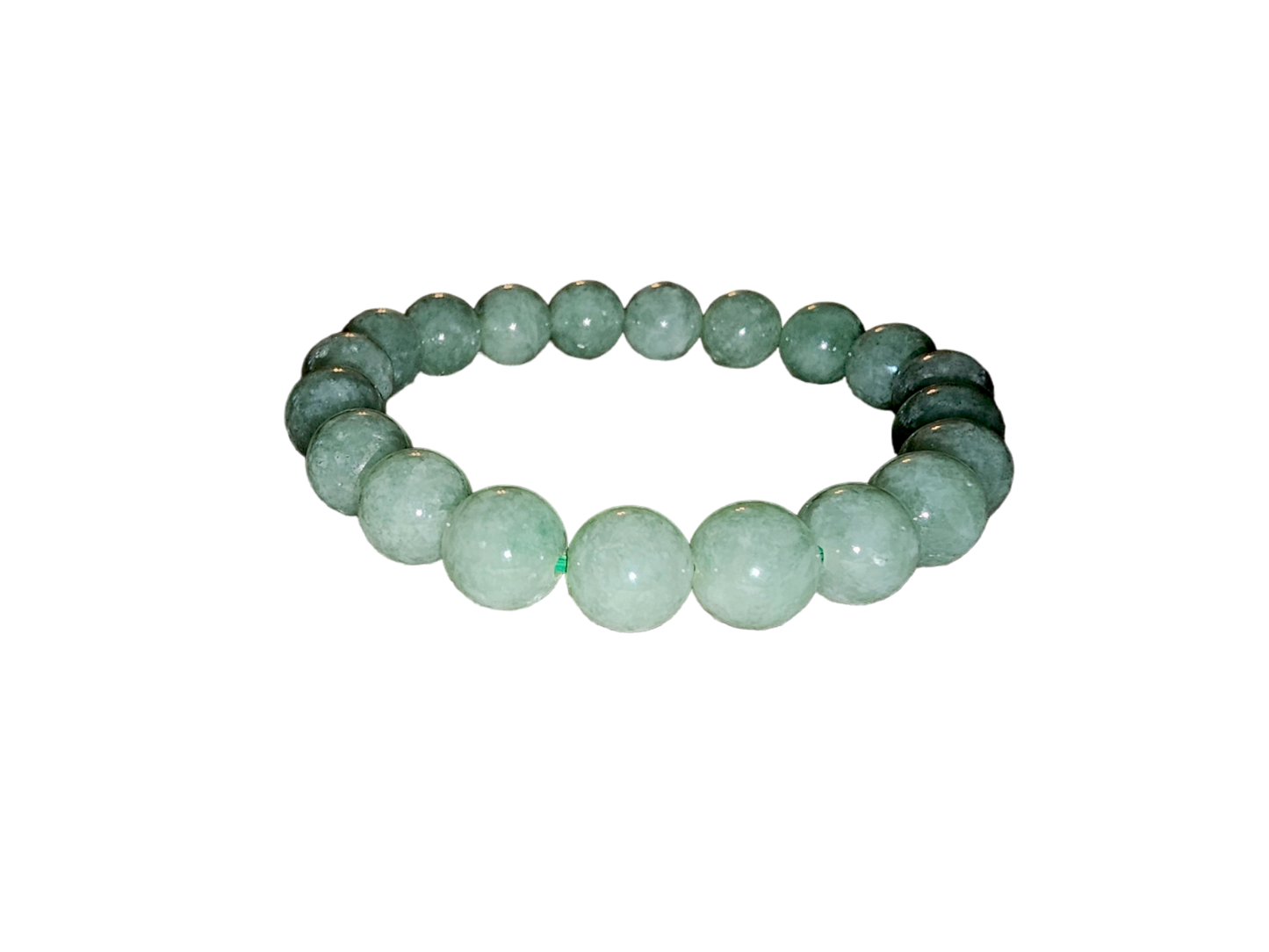 Imperial Green Burmese Jade Beaded Bracelet (10mm Each x 18 beads)