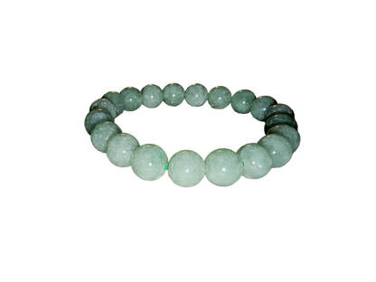 Imperial Green Burmese Jade Beaded Bracelet (10mm Each x 18 beads)