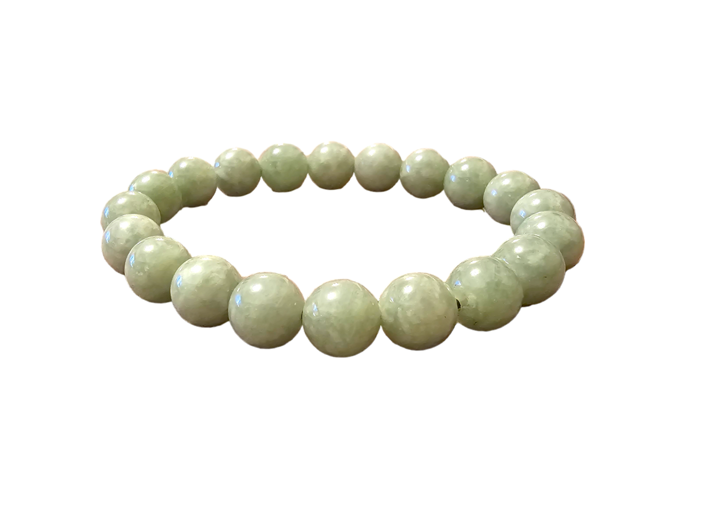 Imperial Green Burmese Jade Beaded Bracelet (10mm Each x 18 beads)