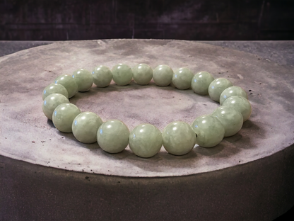 Imperial Green Burmese Jade Beaded Bracelet (10mm Each x 18 beads)