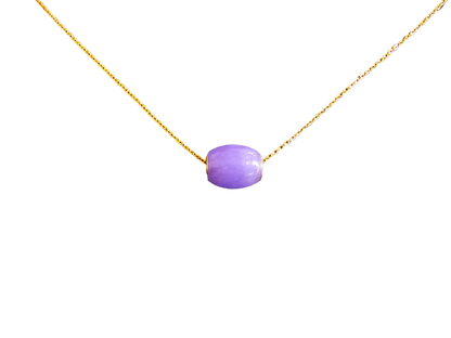 Unity Purple Jade Bead Pendant (with 14K Yellow Gold)