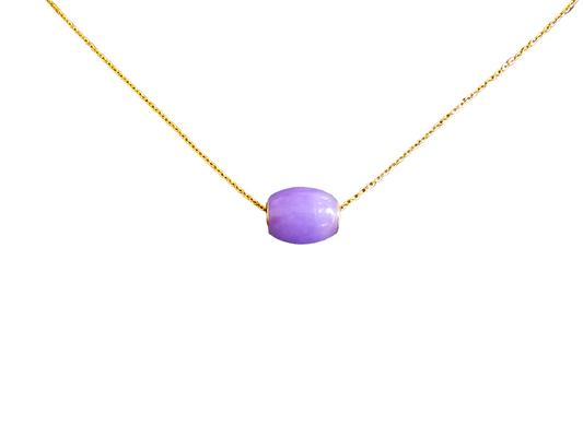 Unity Purple Jade Bead Pendant (with 14K Yellow Gold)