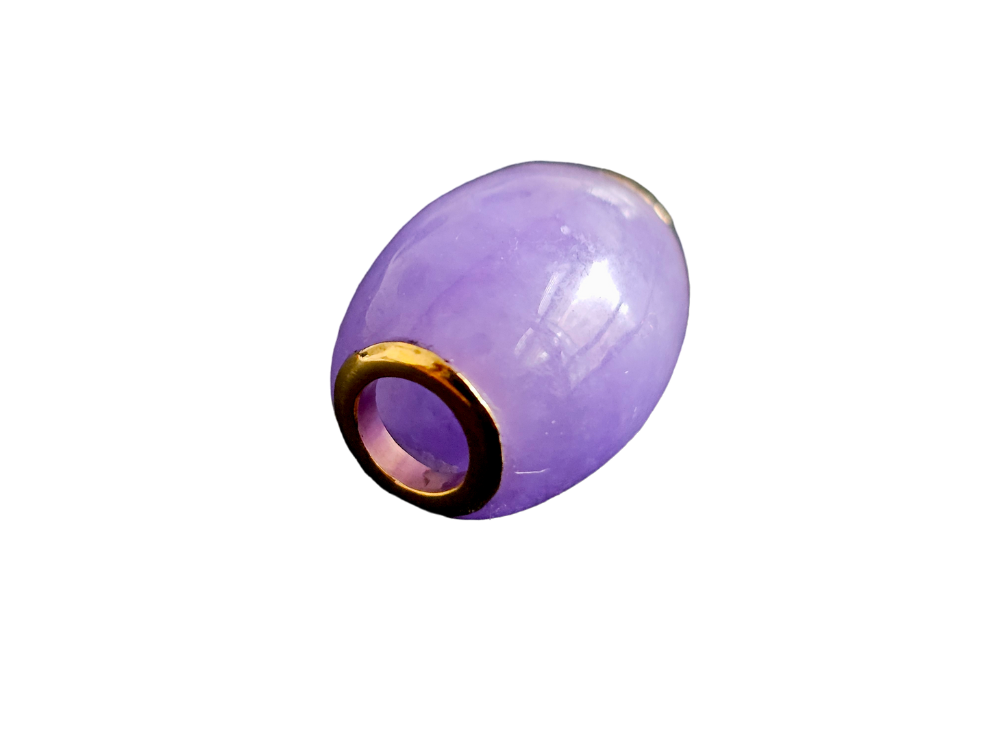 Unity Purple Jade Bead Pendant (with 14K Yellow Gold)