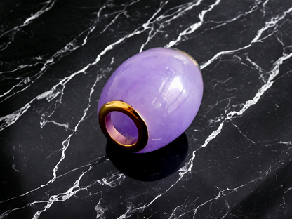 Unity Purple Jade Bead Pendant (with 14K Yellow Gold)