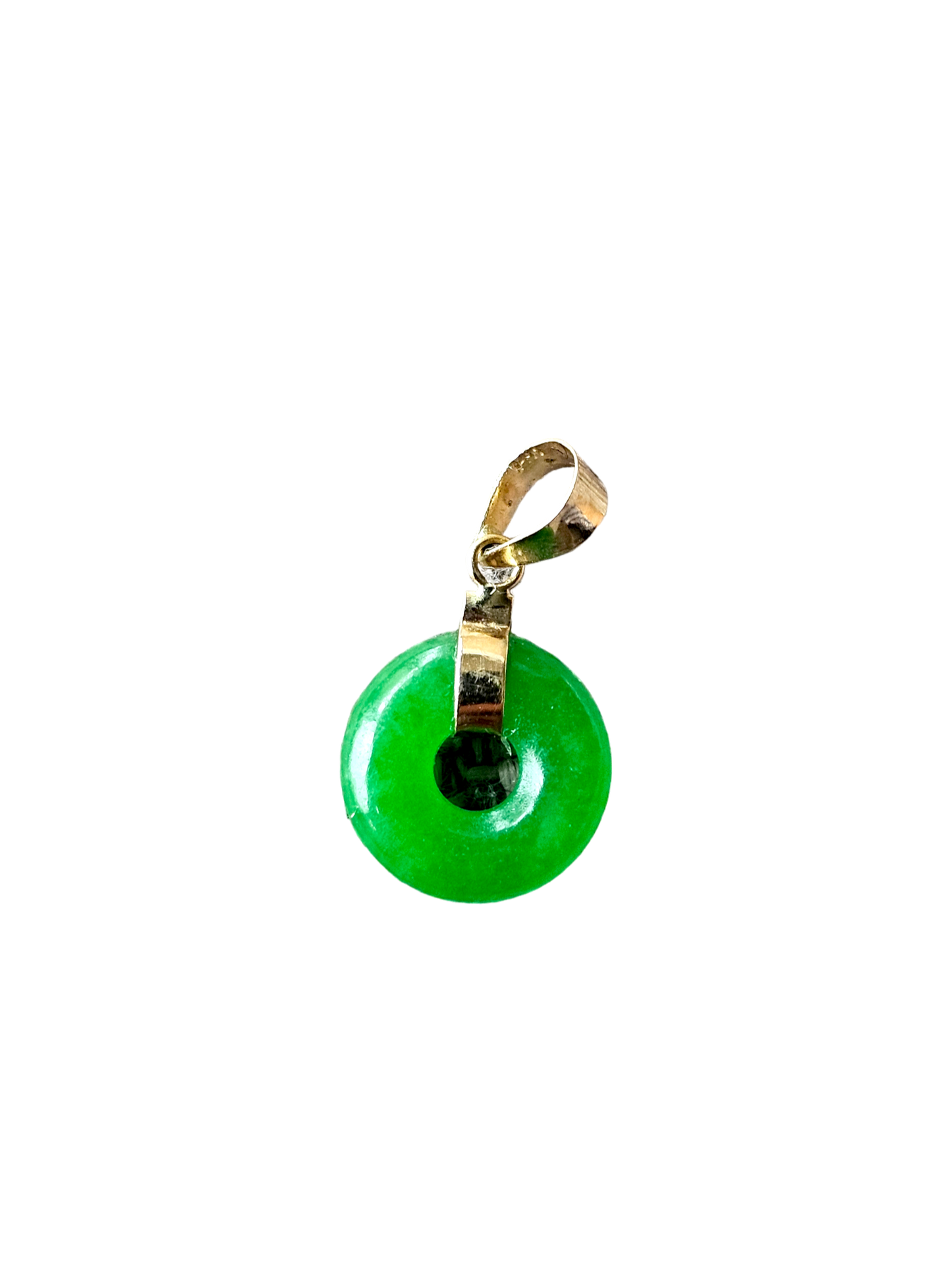 Jade Xiao Disc Pendant (with 14K Gold)