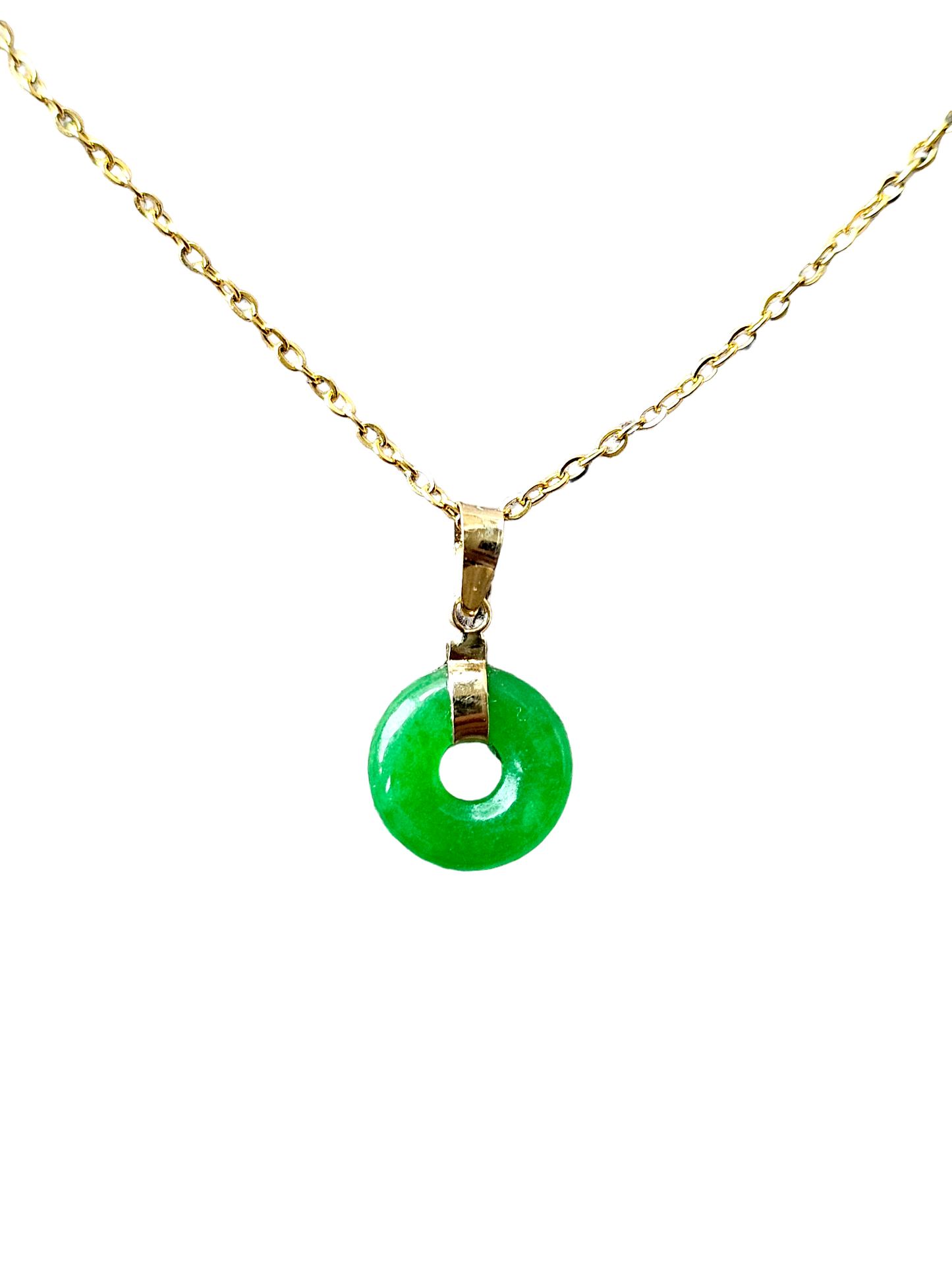 Jade Xiao Disc Pendant (with 14K Gold)