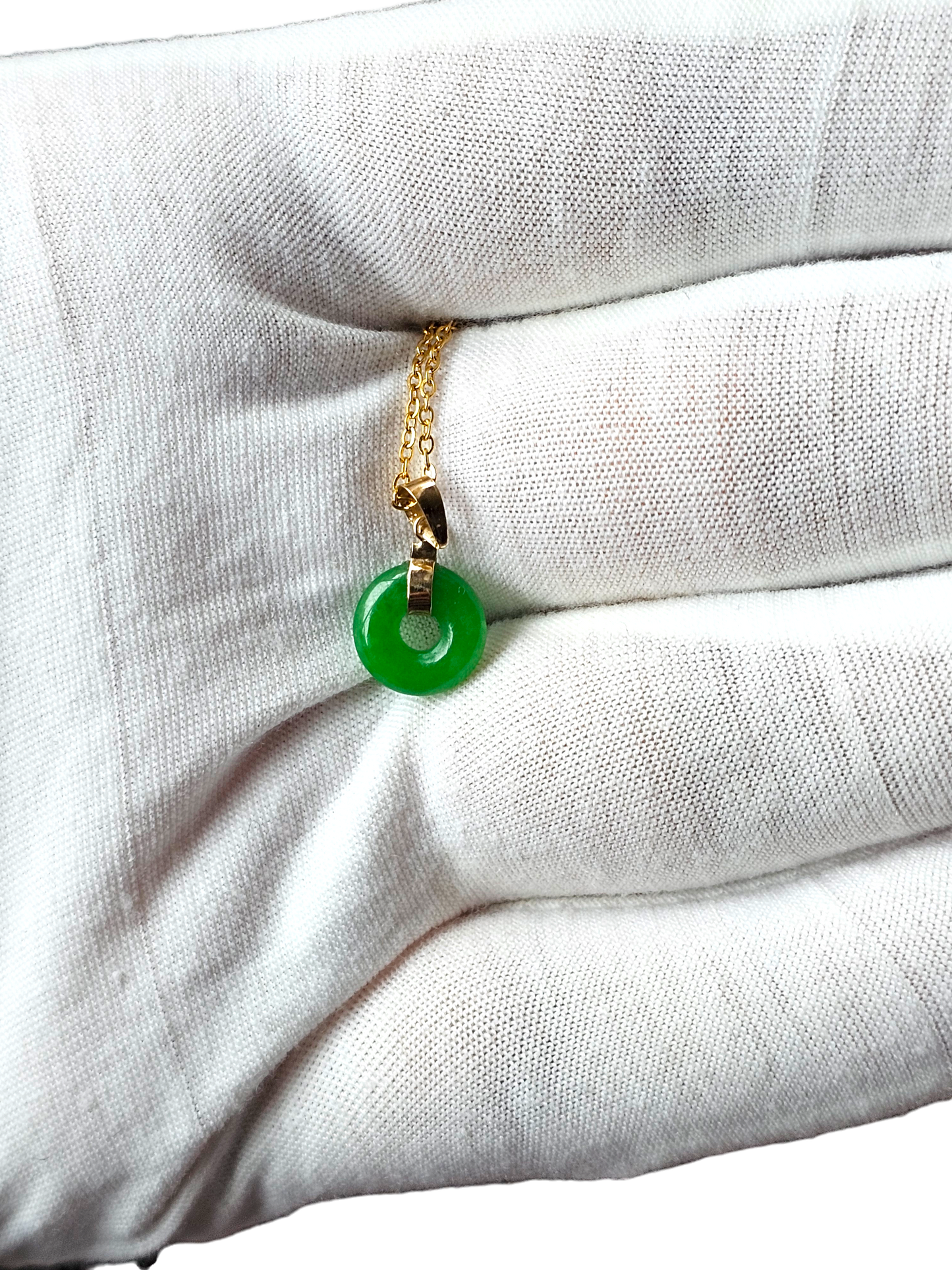 Jade Xiao Disc Pendant (with 14K Gold)