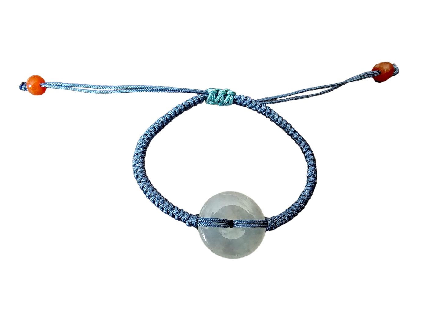 Woven Thread Burmese A-Jadeite Donut Bracelet