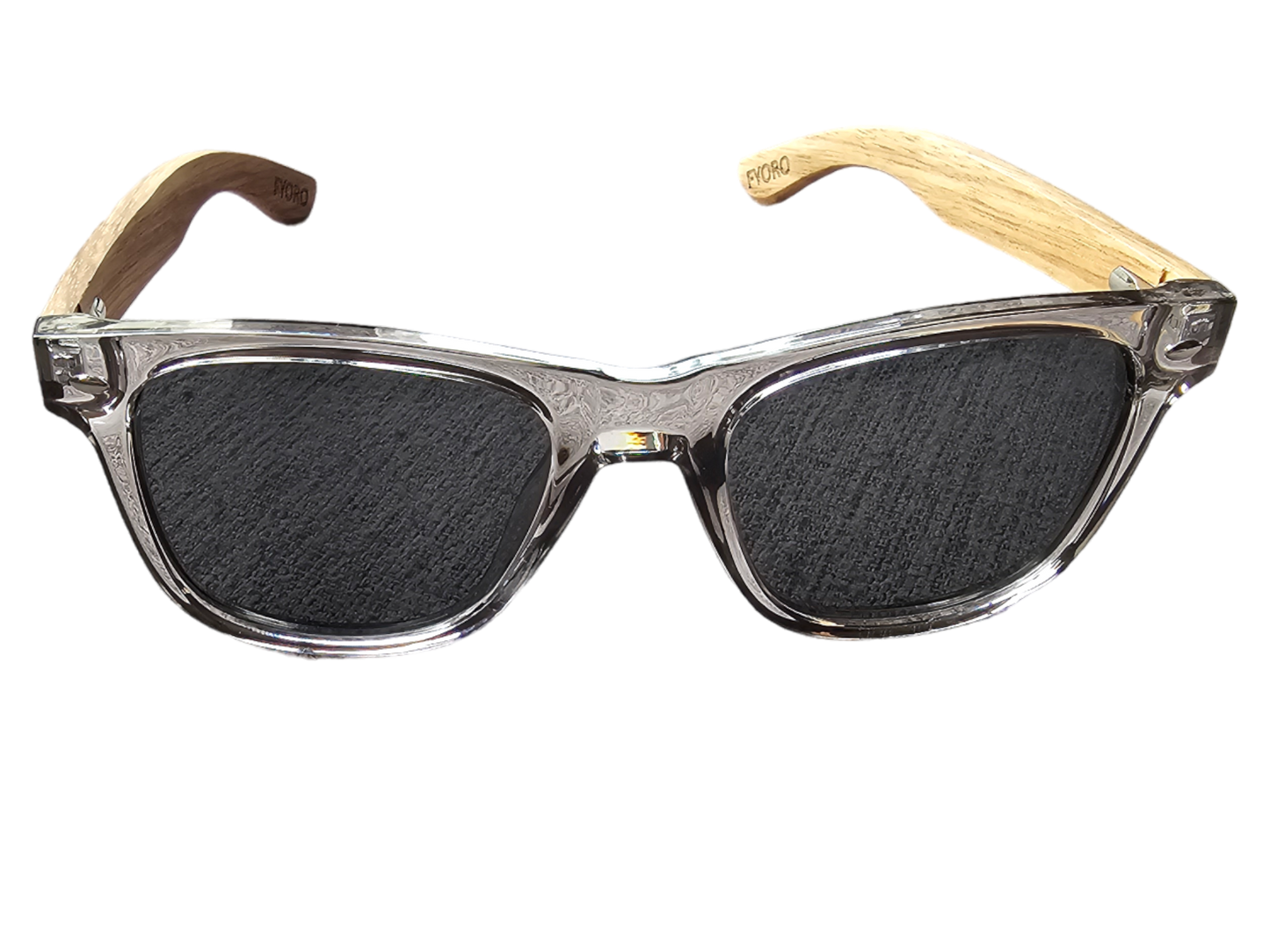 Tatsu FYORO Sunglasses (UV400 Polarized, Crystal Grey Frames and Zebrawood Temple)