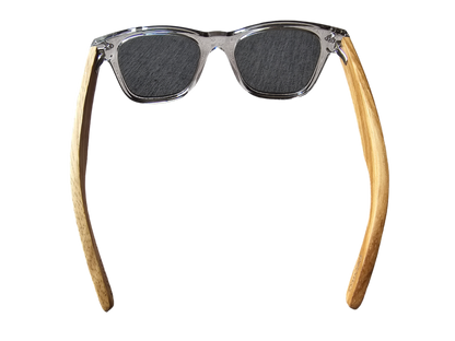 Tatsu FYORO Sunglasses (UV400 Polarized, Crystal Grey Frames and Zebrawood Temple)