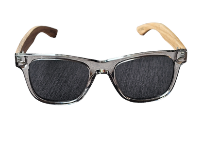 Tatsu FYORO Sunglasses (UV400 Polarized, Crystal Grey Frames and Zebrawood Temple)