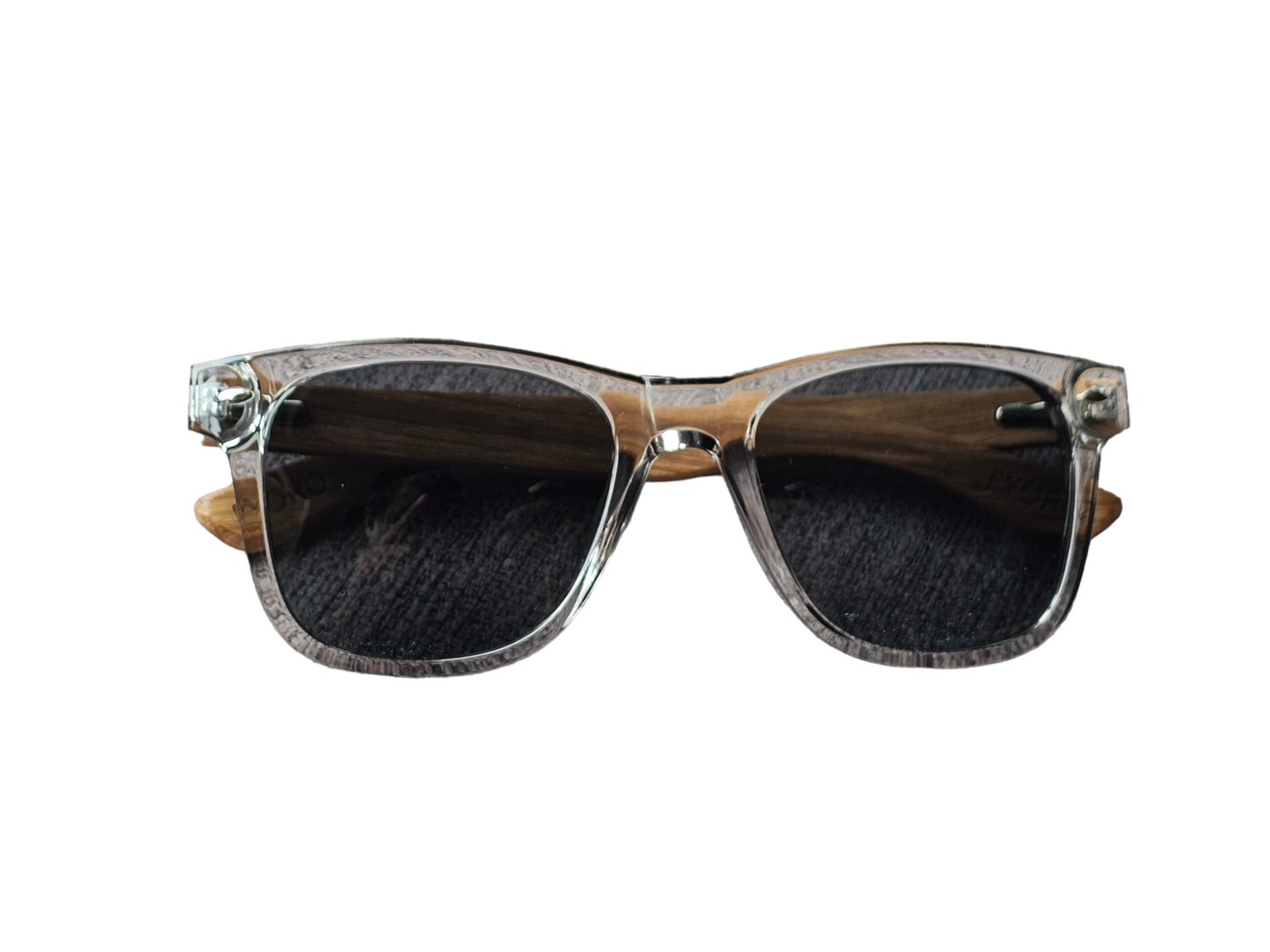 Tatsu FYORO Sunglasses (UV400 Polarized, Crystal Grey Frames and Zebrawood Temple)