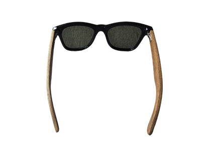 Tatsu FYORO 太陽眼鏡（UV400 偏光、亮光黑色鏡框和胡桃木鏡腳）