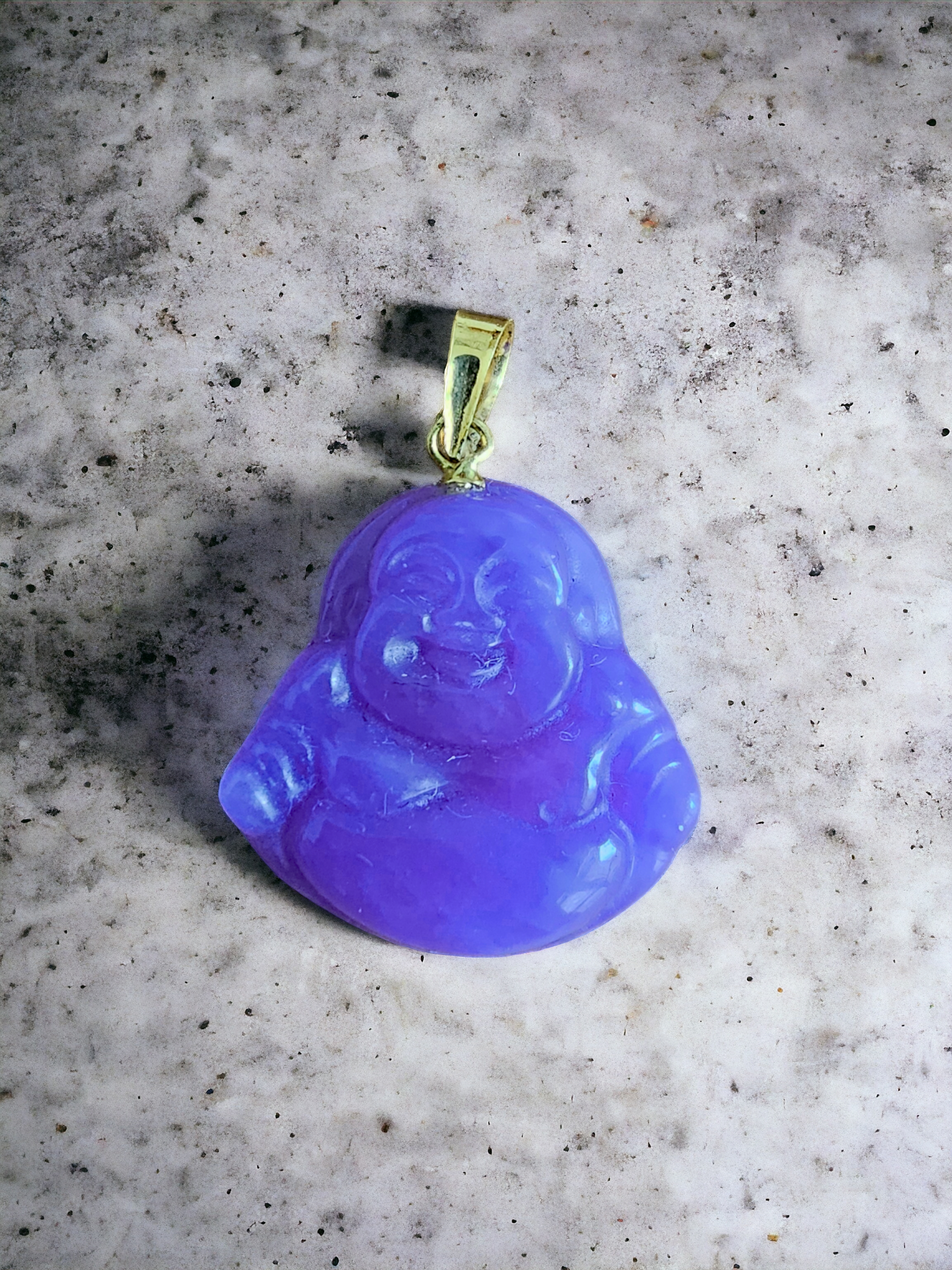 Purple jade deals buddha necklace