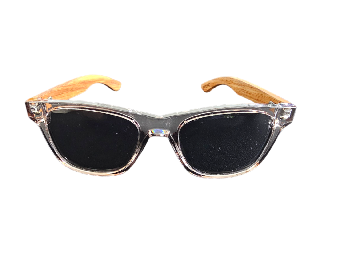 Tatsu FYORO Sunglasses (UV400 Polarized, Crystal Grey Frames and Zebrawood Temple)