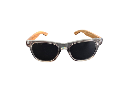 Tatsu FYORO Sunglasses (UV400 Polarized, Crystal Grey Frames and Zebrawood Temple)