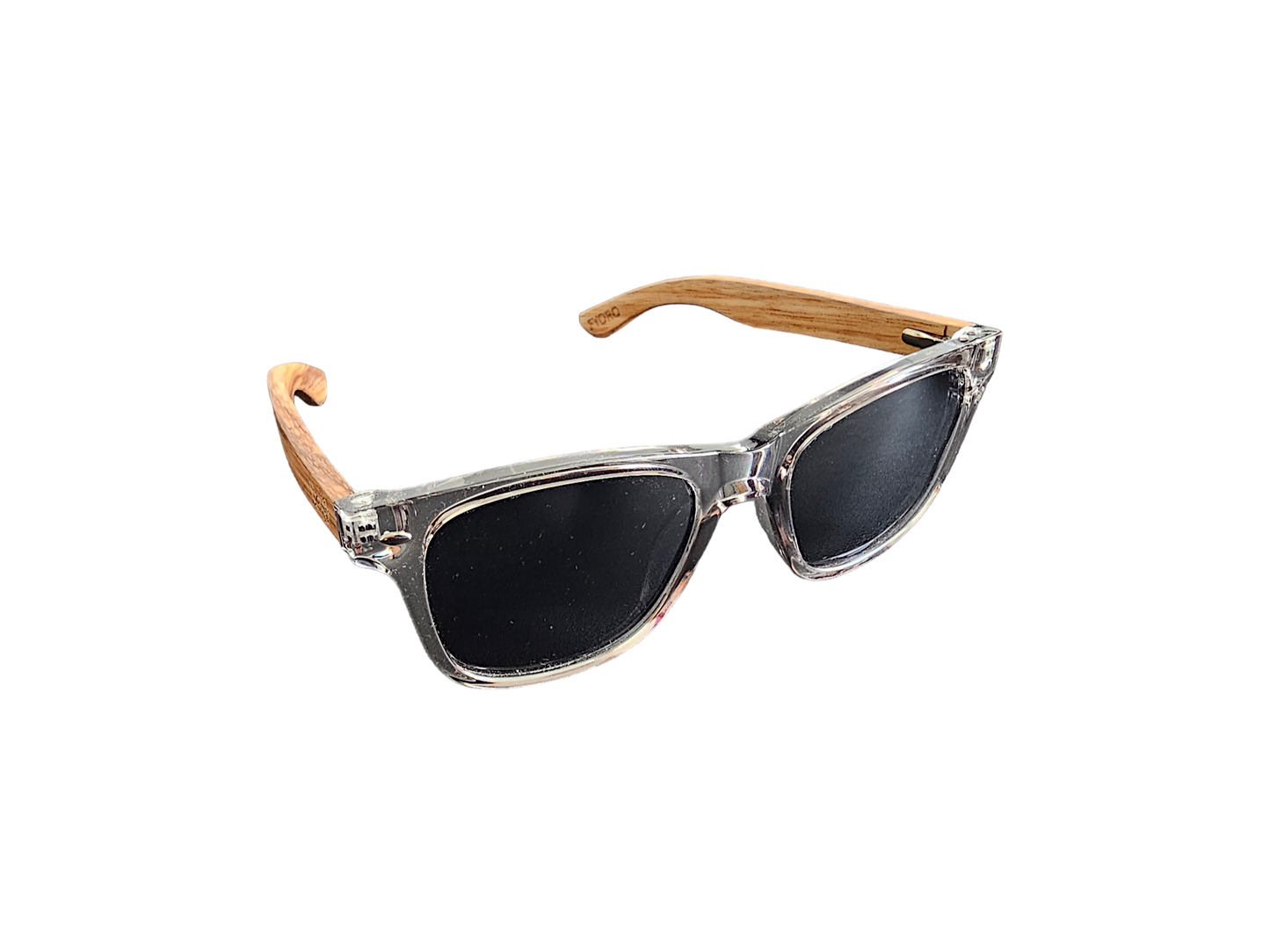 Tatsu FYORO Sunglasses (UV400 Polarized, Crystal Grey Frames and Zebrawood Temple)