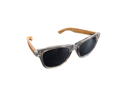 Tatsu FYORO Sunglasses (UV400 Polarized, Crystal Grey Frames and Zebrawood Temple)