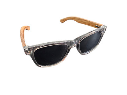 Tatsu FYORO Sunglasses (UV400 Polarized, Crystal Grey Frames and Zebrawood Temple)