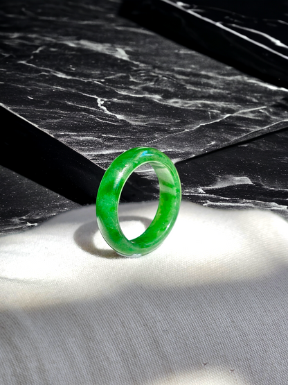 Master's Burmese A-Jadeite Infinity Band Ring 09002- Certified