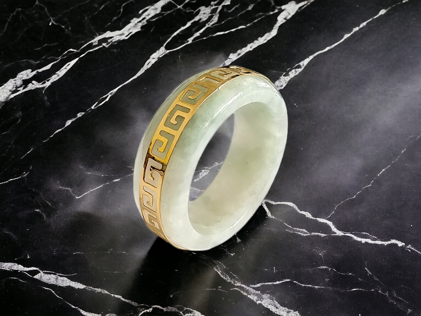 Li Spring Jade Ring (with 14K Gold)