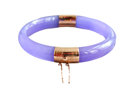 Viceroy's Circular Lavender Jade Bangle Bracelet (with 14K Yellow Gold)