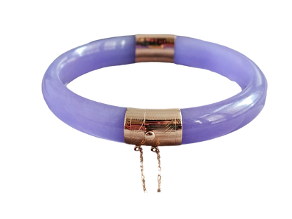 Viceroy's Circular Lavender Jade Bangle Bracelet (with 14K Yellow Gold)