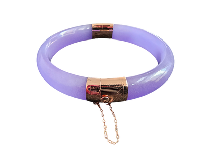 Viceroy's Circular Lavender Jade Bangle Bracelet (with 14K Yellow Gold)