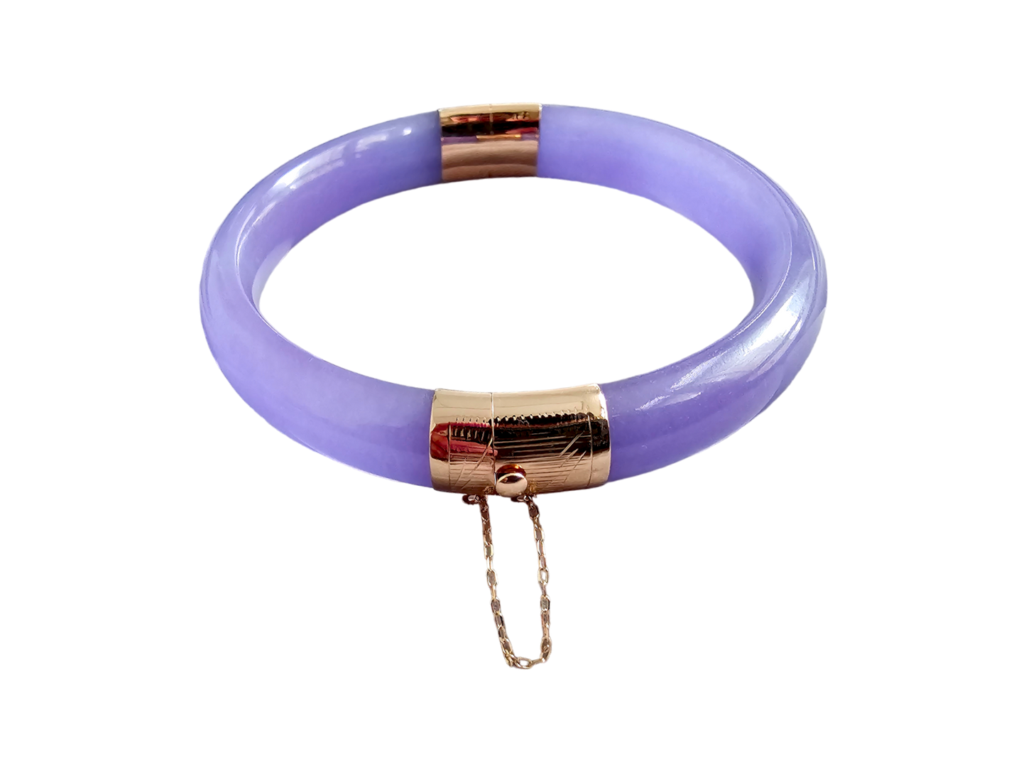 Viceroy's Circular Lavender Jade Bangle Bracelet (with 14K Yellow Gold)