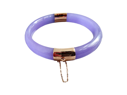 Viceroy's Circular Lavender Jade Bangle Bracelet (with 14K Yellow Gold)