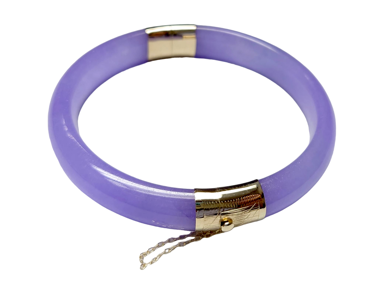 Viceroy's Circular Lavender Jade Bangle Bracelet (with 14K Yellow Gold)