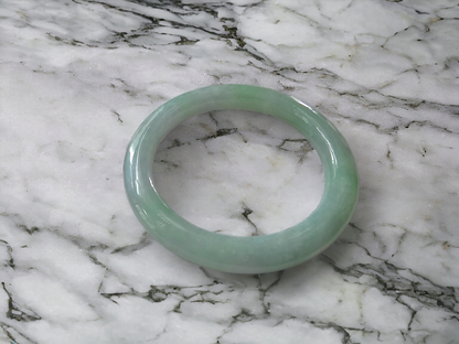 Opulent Offspring Burmese A-Jadeite Donut Pendant and Baby Bangle Set (with 18K Yellow Gold)