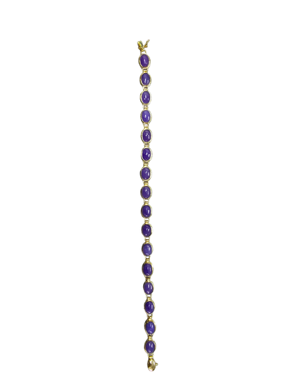 藏紫玉手鍊（鑲14K黃金）