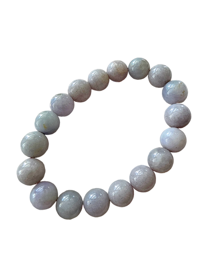 Imperial Lavender Burmese A-Jadeite Jade Beaded Bracelet (10-10.5mm Each x 18 beads) 06005